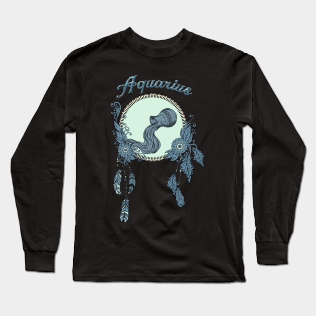 Zodiac sings aquarius Long Sleeve T-Shirt by Nicky2342